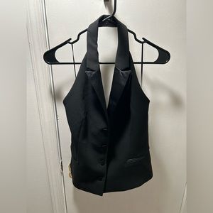 Zara black tuxedo suit vest